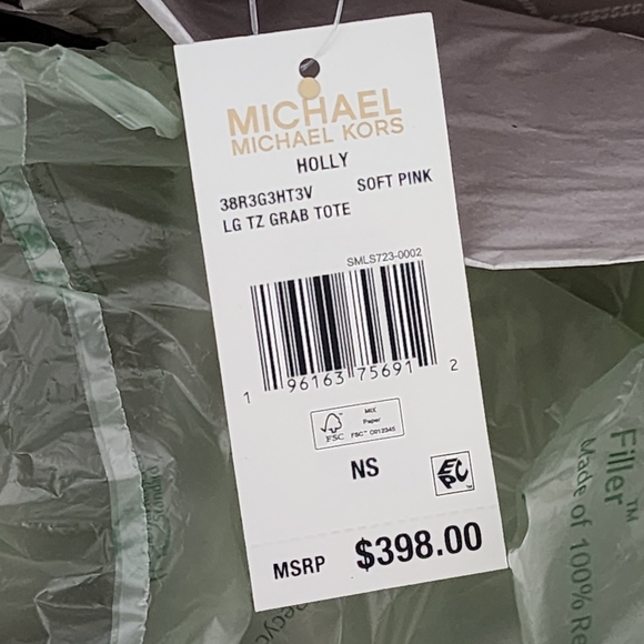 Michael Kors Holly Studded Large Pink Shoulder Tote Bag - Picture 6 of 7